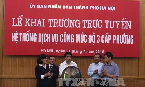 Hà Nội khai trương Hệ thống dịch vụ công mức độ 3 cấp phường