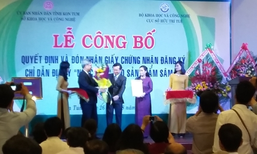 Kon Tum: đón nhận Giấy chứng nhận đăng ký chỉ dẫn địa lý “Ngọc Linh”