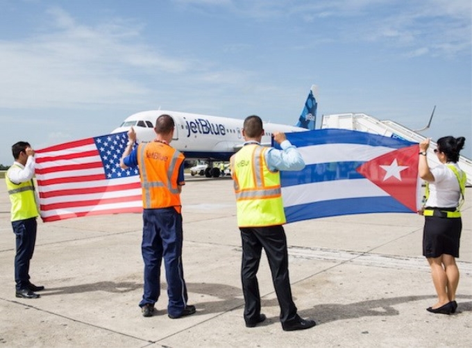 Chiếc máy bay A-320 của hãng JetBlue hạ cánh tại Cuba. (Nguồn: JetBlue)