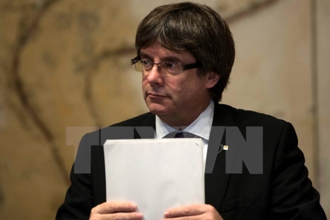 Thủ hiến vùng Catalonia Carles Puigdemont. (Nguồn: AFP/TTXVN)