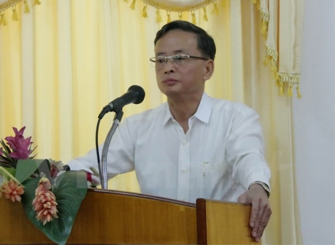 Phó Cục trưởng Cục Báo chí, Bộ Thông tin, Truyền thông, ông Nguyễn Thái Thiên, đang phát biểu tại buổi lễ. (Ảnh: Phạm Kiên/Vietnam+)