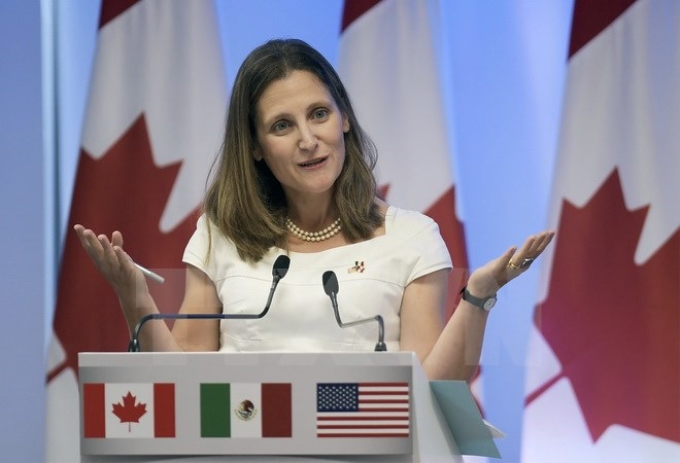 Ngoại trưởng Canada Chrystia Freeland. (Nguồn: AFP/TTXVN)