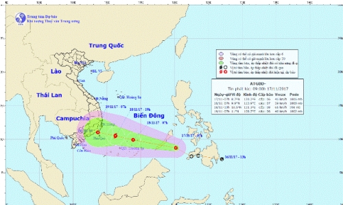 Áp thấp nhiệt đới giật cấp 9, có thể thành bão