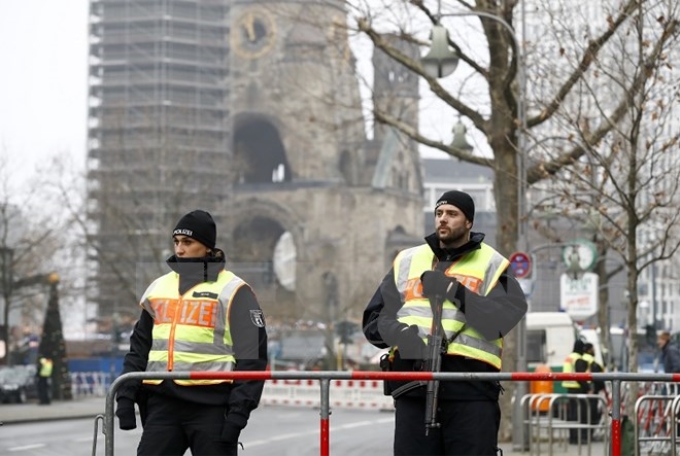 Cảnh sát Đức tuần tra tại Berlin ngày 19/12. (Nguồn: AFP/TTXVN)