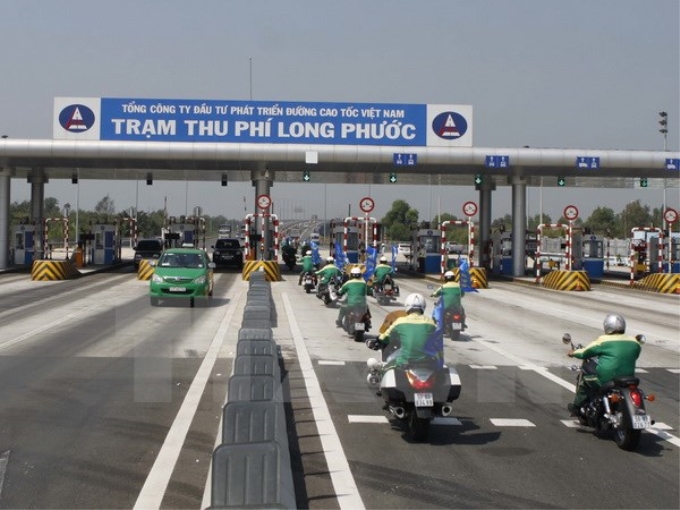 Trạm thu phí Long Phước trên cao tốc Thành phố Hồ Chí Minh-Long Thành-Dầu Giây. (Ảnh: TTXVN)