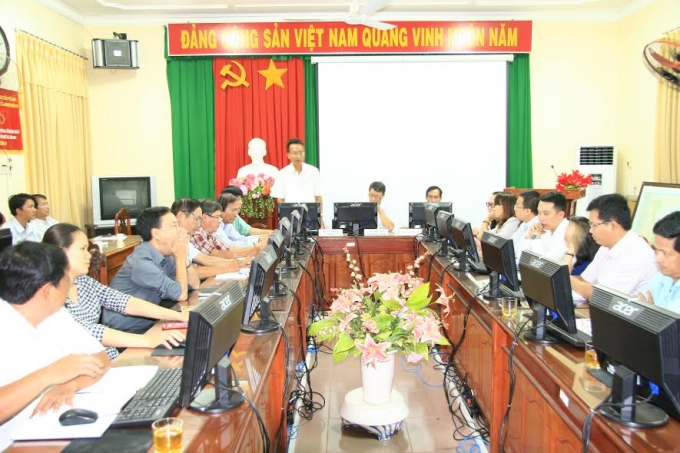 Đồng chí Huỳnh Thái Dương, Phó Trưởng ban Tuyên giáo Tỉnh ủy định hướng công tác tuyên truyền trong tháng 5/2017