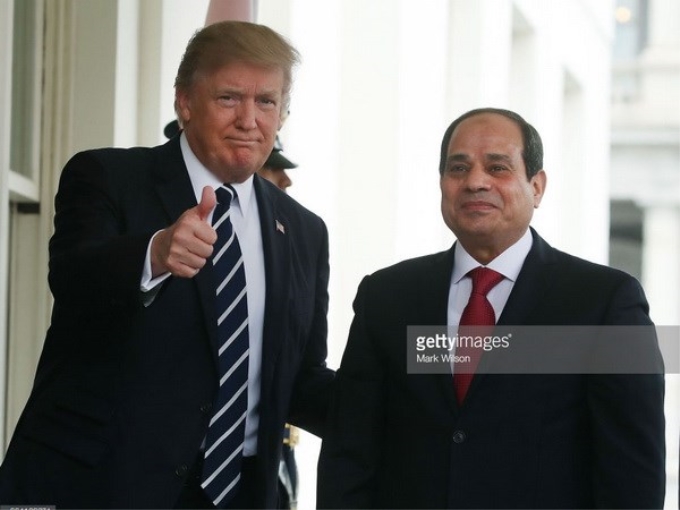 Tổng thống Ai Cập Abdel-Fattah El-Sisi và người đồng cấp Mỹ Donald Trump. (Nguồn: Getty Images)