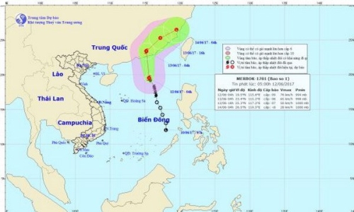 Bão số 1 sẽ suy yếu thành áp thấp nhiệt đới, cả nước có mưa