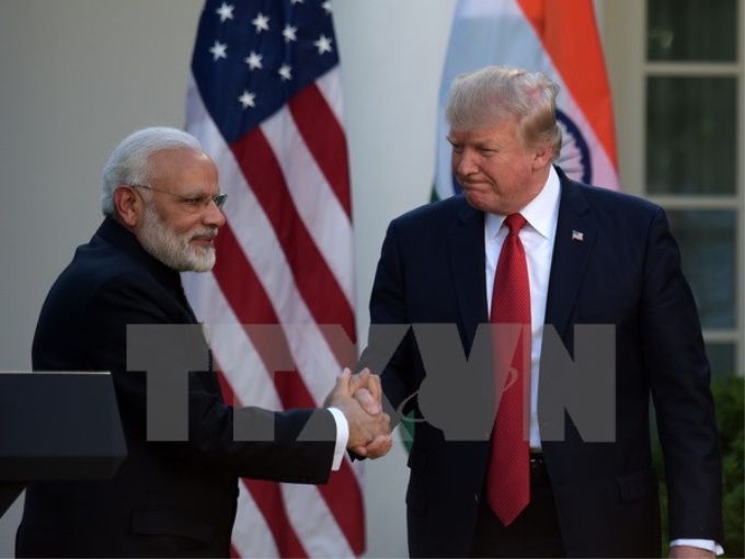 Tổng thống Mỹ Donald Trump (ảnh, phải) và Thủ tướng Ấn Độ Narendra Modi. (Ảnh: THX/TTXVN)