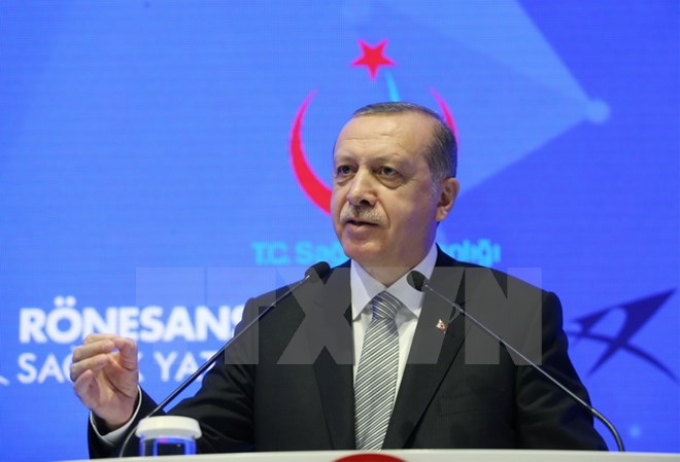 Tổng thống Thổ Nhĩ Kỳ Recep Tayyip Erdogan. (Nguồn: EPA/TTXVN)