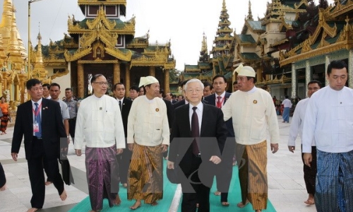 Tổng Bí thư tiếp Chủ tịch Hội Hữu nghị Myanmar-Việt Nam