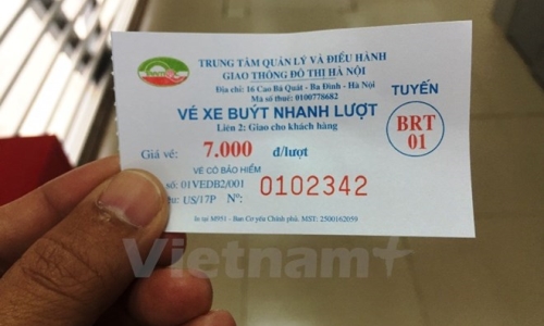 Hà Nội thí điểm dùng vé điện tử trên tuyến buýt nhanh BRT đầu tiên