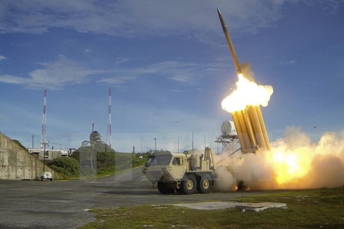 Hệ thống phòng thủ tên lửa tầm cao giai đoạn cuối (THAAD) của Mỹ được phóng thử thành công ngày 10/9/2013. (Nguồn: EPA/TTXVN)