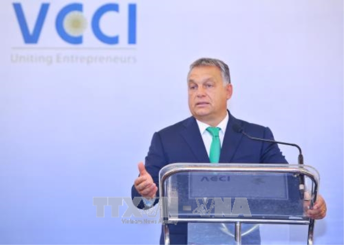 Thủ tướng Hungary Orbán Viktor phát biểu tại Diễn đàn. Ảnh: Minh Quyết/TTXVN