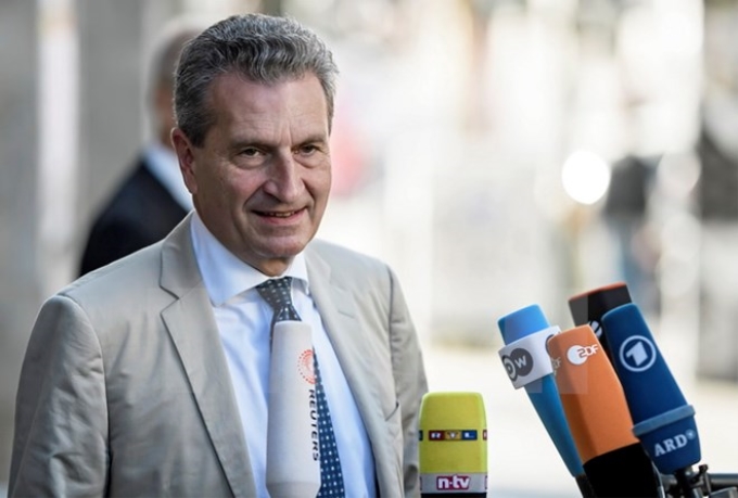 Ủy viên phụ trách ngân sách của Liên minh châu Âu (EU) Guenther Oettinger. (Ảnh: EPA/TTXVN)