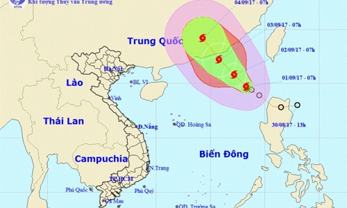 Bão số 8 giật cấp 11 di chuyển chậm theo hướng Tây Bắc