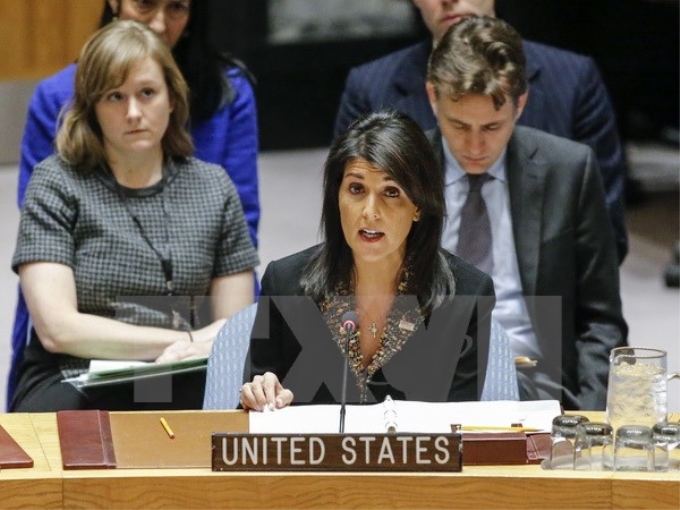 Đại sứ Mỹ tại Liên hợp quốc Nikki Haley. (Nguồn: AFP/TTXVN)