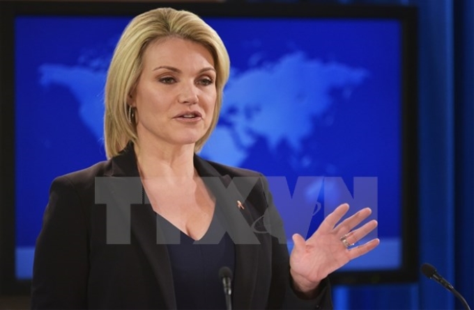 Người phát ngôn Bộ Ngoại giao Mỹ Heather Nauert. (Nguồn: AFP/TTXVN)