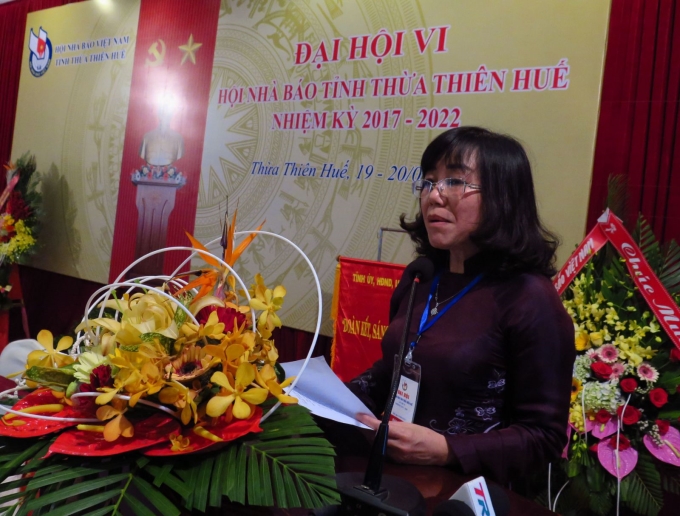 Chủ tịch Hội Nhà báo tỉnh Nguyễn Thị Hồng Hạnh