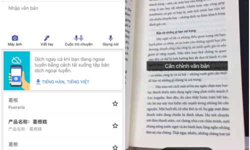 Google dịch cập nhật tiếng Việt vào tính năng dịch qua camera