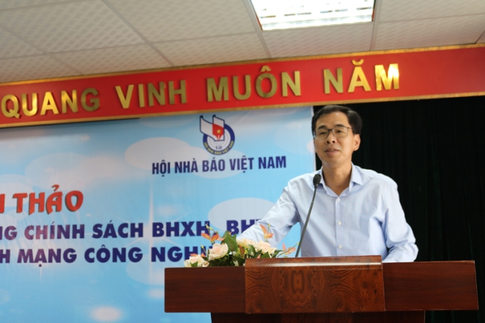 Ông Đào Việt Ánh - Phó Tổng Giám đốc BHXH Việt Nam phát biểu tại hội thảo.