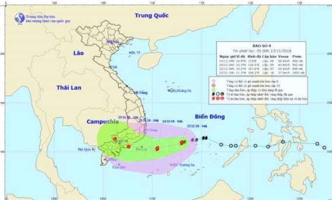 Đường đi của cơn bão số 9