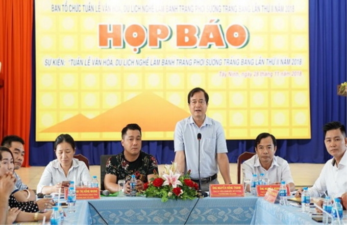 Ông Nguyễn Hồng Thanh - Giám đốc Sở VHTT&DL phát biểu tại buổi họp báo