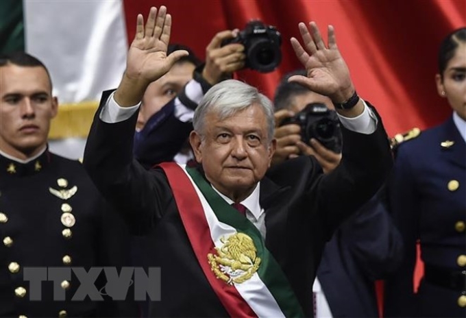 Tân Tổng thống Mexico Andres Manuel Lopez Obrador tại lễ tuyên thệ nhậm chức ở Mexico City ngày 1/12/2018. (Ảnh: AFP/TTXVN)