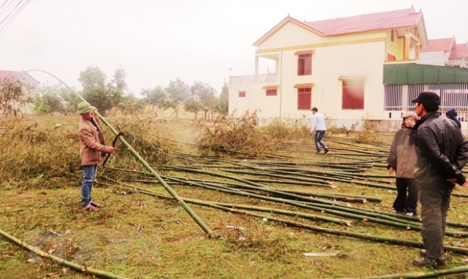 Phiên chợ nêu làng biển họp duy nhất một dịp trong năm, thường là từ ngày 25 đến sáng 30 tháng Chạp. (Ảnh: TTXVN)