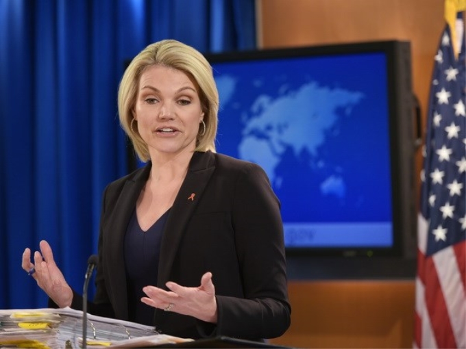 Người phát ngôn Bộ Ngoại giao Mỹ Heather Nauert. (Nguồn: AFP/TTXVN)