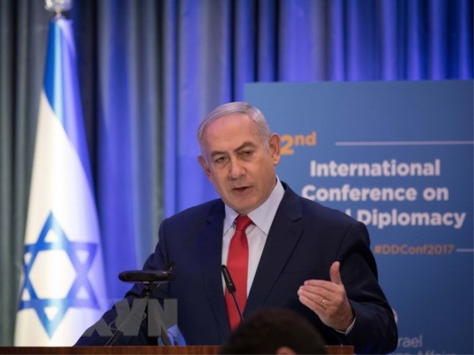 Thủ tướng Israel Benjamin Netanyahu trong một hội nghị ở Jerusalem ngày 7/12/2017. (Nguồn: THX/TTXVN)