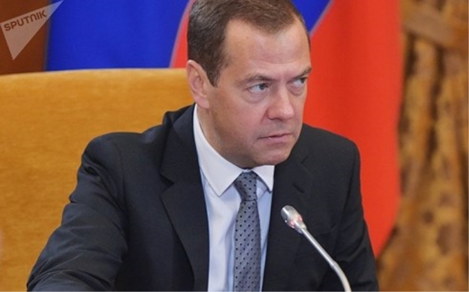 Thủ tướng Nga Medvedev. Ảnh: AP