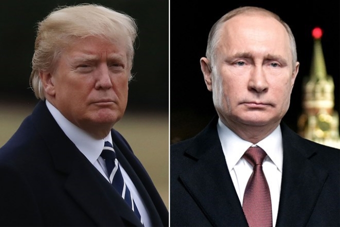 Tổng thống Mỹ Donald Trump và người đồng cấp Nga Vladimir Putin. (Nguồn: Getty Images)