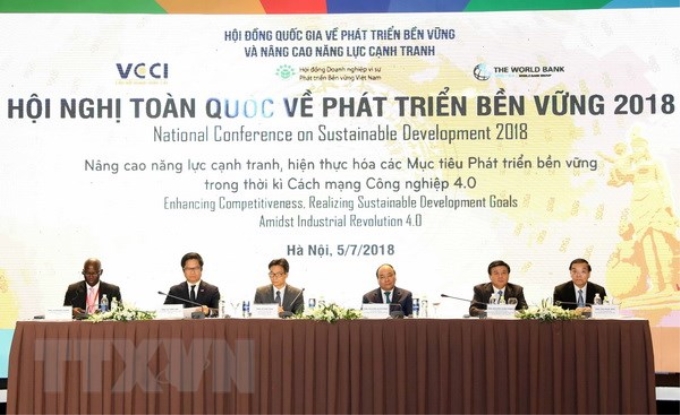 Thủ tướng Nguyễn Xuân Phúc và các đại biểu tại hội nghị. (Ảnh: Thống Nhất/TTXVN)