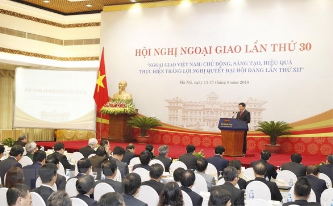 Phó Thủ tướng, Bộ trưởng Bộ Ngoại giao Phạm Bình Minh phát biểu khai mạc hội nghị. (Ảnh: Lâm Khánh/TTXVN)