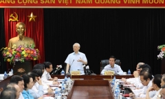 Tổng Bí thư Nguyễn Phú Trọng làm việc với Ban Tuyên giáo Trung ương
