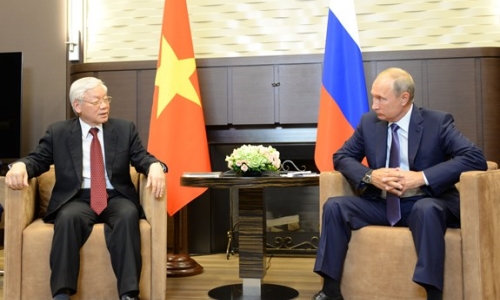 Tổng Bí thư Nguyễn Phú Trọng hội đàm hẹp với Tổng thống Nga Vladimir Putin