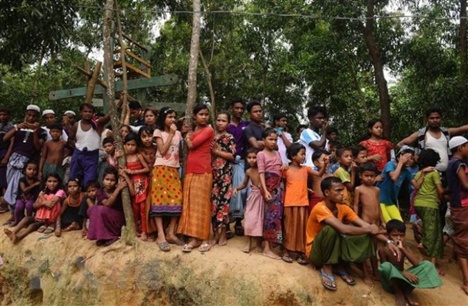 Người tị nạn Rohingya tại trại Kutupalong ở Ukhia, Bangladesh, ngày 25/8/2018. (Nguồn: AFP/TTXVN)