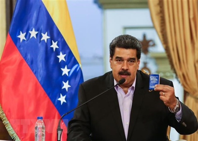 Tổng thống Venezuela Nicolas Maduro phát biểu tại Caracas ngày 28/1/2019. (Ảnh: AFP/ TTXVN)