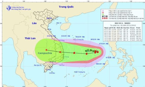 Từ chiều tối 10-11, bão số 6 ảnh hưởng trực tiếp ven biển Quảng Ngãi - Khánh Hòa