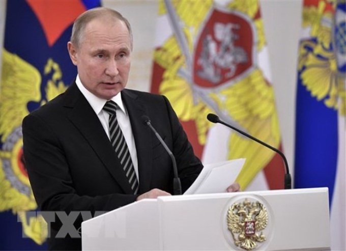 Tổng thống Vladimir Putin cho rằng nước Nga cần phải tiếp tục xây dựng và phát triển một lực lượng hải quân hiện đại, vũ trang công nghệ cao với các loại tiên tiến nhất.Tổng thống Nga Vladimir Putin. (Nguồn: AFP/TTXVN)