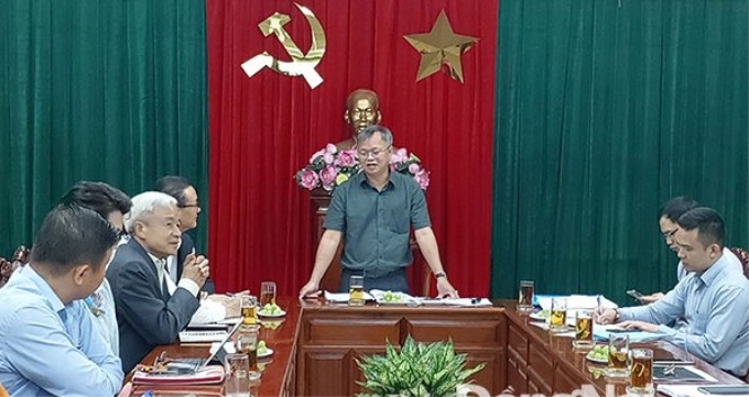 Chủ tịch UBND tỉnh Đồng Nai Cao Tiến Dũng phát biểu ý kiến tại buổi làm việc với Tập đoàn Amata.