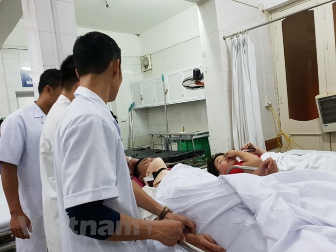Bệnh nhân cấp cứu trong dịp Tết tại Bệnh viện Hữu nghị Việt Đức. (Ảnh: Vietnam+)