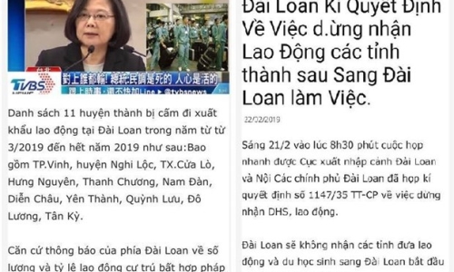 Bác bỏ thông tin Đài Loan dừng tiếp nhận lao động Việt Nam từ tháng 3