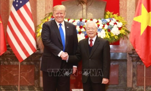 Tổng Bí thư, Chủ tịch nước Nguyễn Phú Trọng tiếp Tổng thống Mỹ Donald Trump