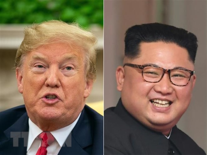 Tổng thống Mỹ Donald Trump (trái) và nhà lãnh đạo Triều Tiên Kim Jong-un. (Ảnh: AFP/TTXVN)