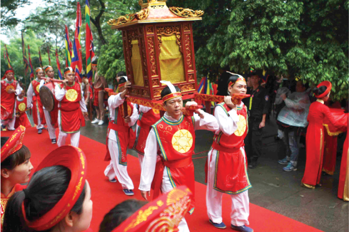 Giỗ tổ Hùng Vương, ngày hội truyền thống được tổ chức để tưởng nhớ công lao dựng nước của các Vua Hùng. Ảnh: Thanh Tùng/TTXVN