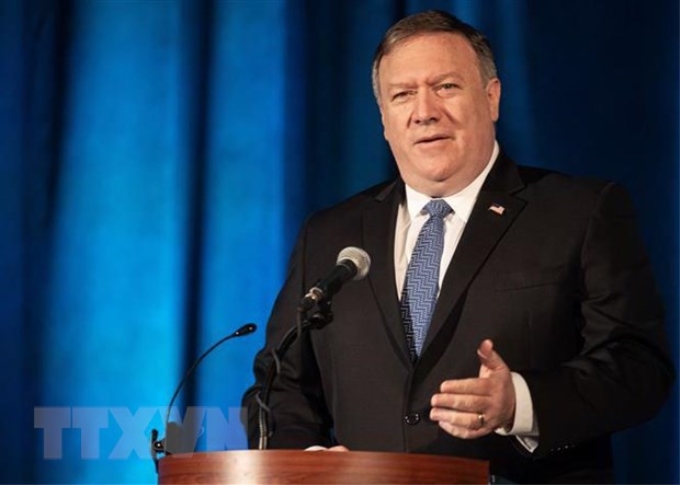 Ngoại trưởng Mỹ Mike Pompeo tại cuộc họp báo ở Washington, DC. (Ảnh: AFP/TTXVN)