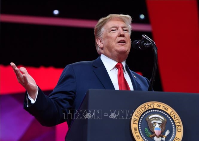 Tổng thống Mỹ Donald Trump phát biểu tại Maryland ngày 2/3/2019. Ảnh: AFP/TTXVN