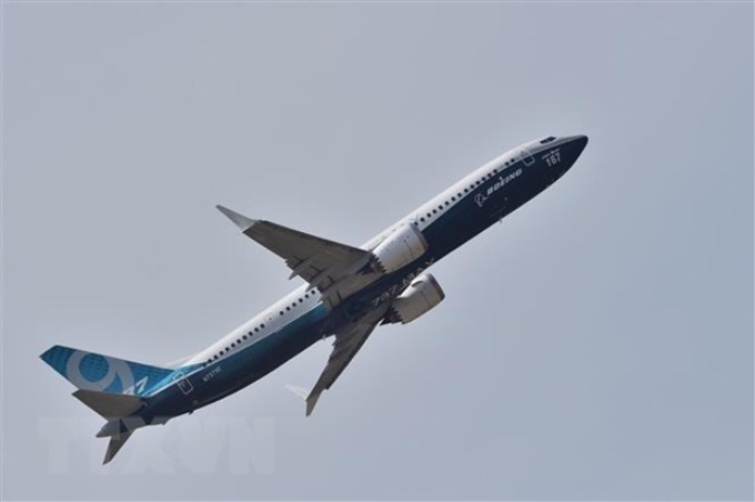 Máy bay Boeing 737 MAX 9 trưng bày tại Triển lãm hàng không quốc tế Paris, Pháp ngày 22/6/2017. (Ảnh: AFP/TTXVN)